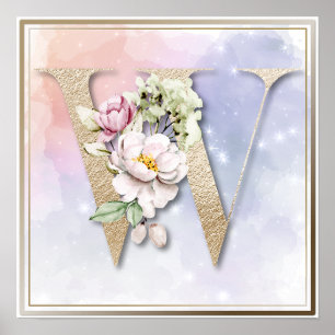 W Monogram Vit ros Poster
