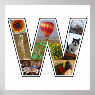 W-monogramen skapar din egna fotoCollage för 9 Poster