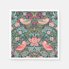 W Morris Rosa Strawberry Thief Pappersservett