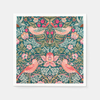 W Morris Rosa Strawberry Thief Pappersservett