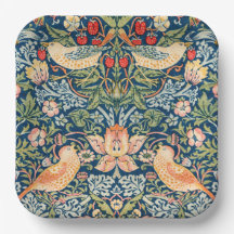 W Morris Strawberry Thief Square Pappra Tallrikar