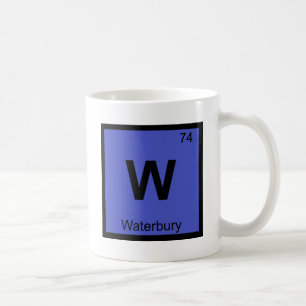 W - Periodiskt bord för Waterbury Connecticut kem Kaffemugg
