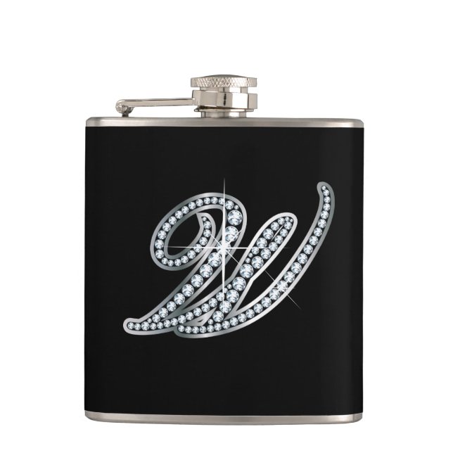 W Skriptkolv "Diamond Bling" Fickplunta (Framsidan)