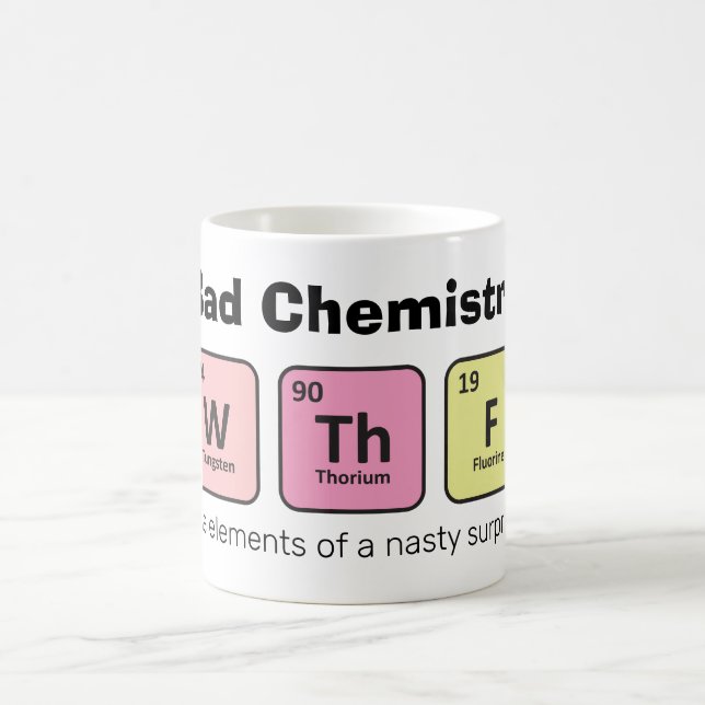 "W Th F: inslagen av en otäck överraskning rolig Kaffemugg (Center)