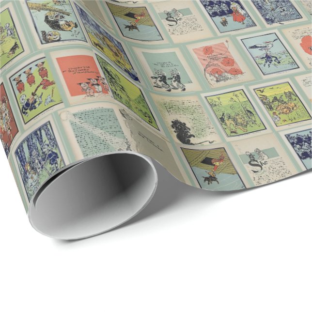 W. W. Denslow Illustrationer Den Underbara Trollka Presentpapper (Rullad Hörn)