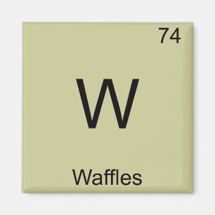 W - Waffles Funny Chemistry Inslag-symbol T-Shirt Magnet