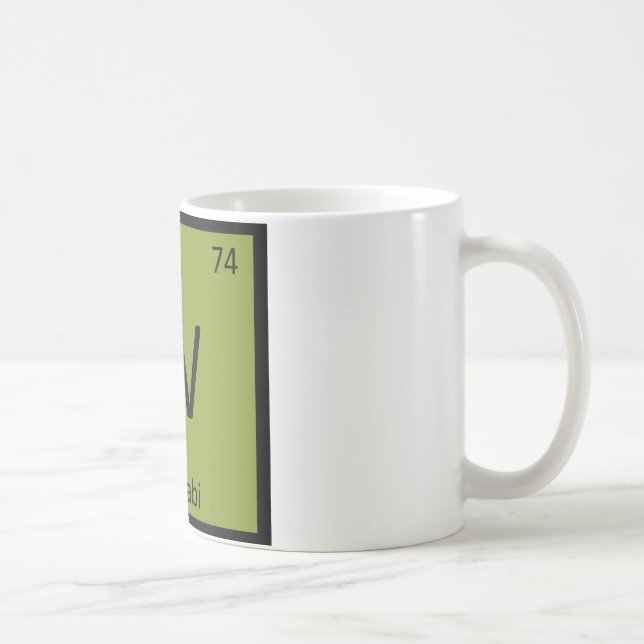 W - Wasabi Kemiskt Periodiskt System Symbol Kaffemugg (Höger)