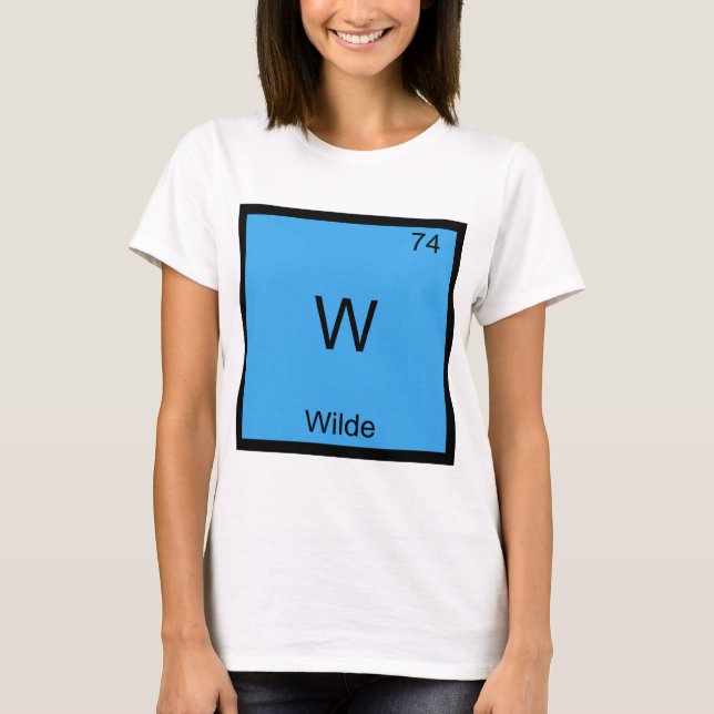 W - Wilde Rolig T-Shirt med kemiskt elementsymbol (Framsida)