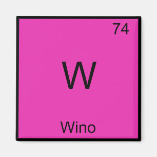 W - Wino Roligt Vin Kemi Element Symbol T-shirt Magnet