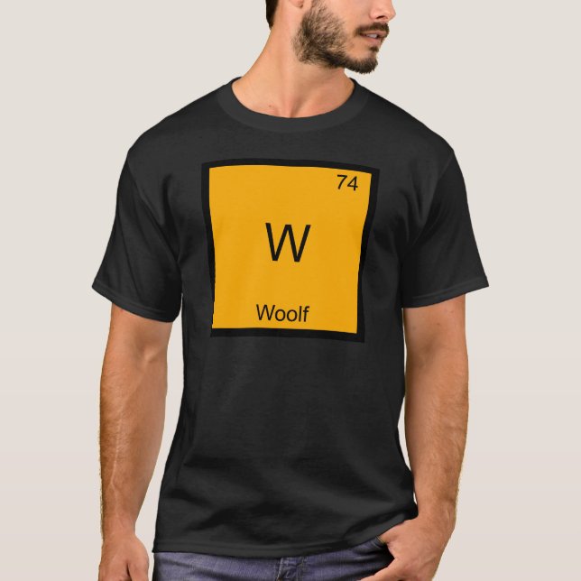 W - Woolf Rollig T-Shirt med Kemiskt Elementsymbol (Framsida)