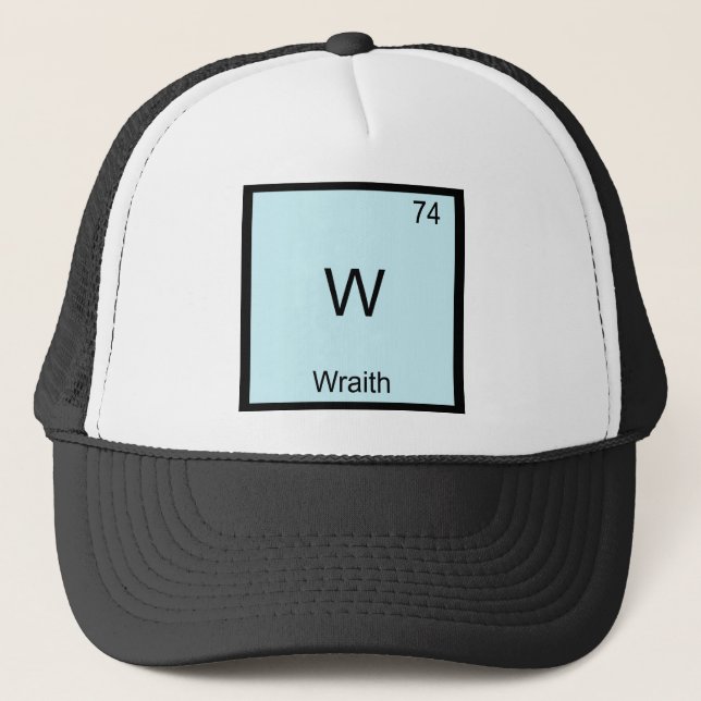 W - Wraith Rolig T-Shirt Med Kemiskt Elementsymbol Truckerkeps (Framsida)