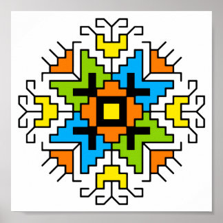 WA0012 Wall Art Bulgariska motif shevitsa-orange Poster