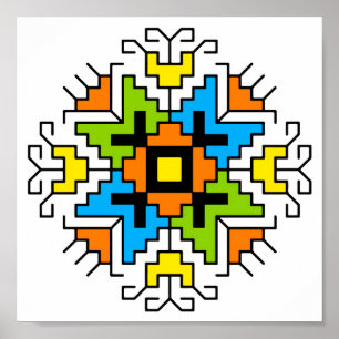 WA0012 Wall Art Bulgariska motiv shevitsa-orange Poster