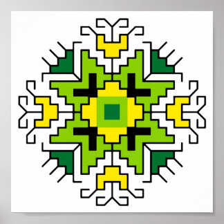 WA0014 Wall Art Bulgariska motif shevitsa-grönt Poster