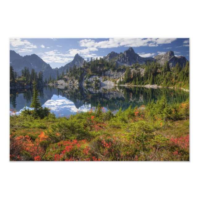 WA, Alpine Lakes Wilderness, Gem Lake, med 2 Fototryck (Framsidan)