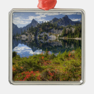 WA, Alpine Lakes Wilderness, Gem Lake, med Julgransprydnad Metall