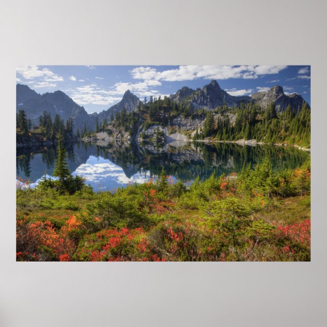 WA, Alpine Lakes Wilderness, Gem Lake, med Poster (Framsidan)