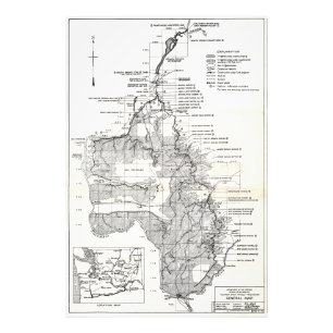 WA Columbia River - Coulee Dam Project Plan 1932 Fototryck