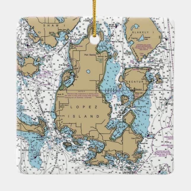 WA-diagram för Lopez Island Julgransprydnad Keramik (Baksida)