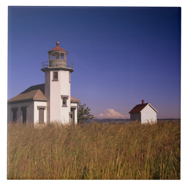 WA, Maury Island, Point Robinson Lighthouse, Kakelplatta (Framsidan)