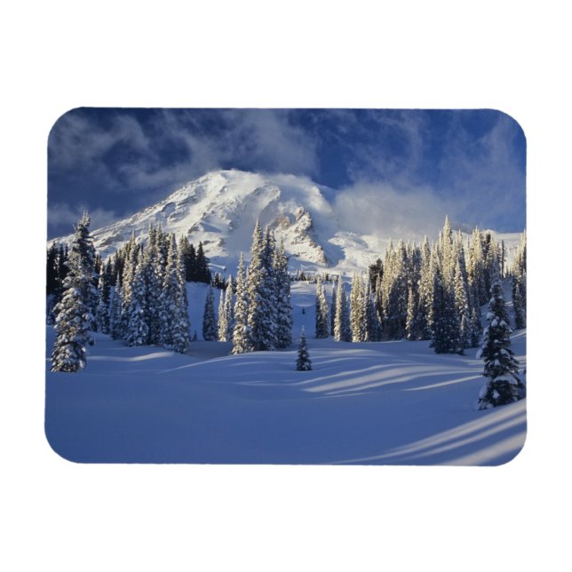 WA, Mt Rainier NP, Mt. Rainier och Paradise Magnet (Horisontell)