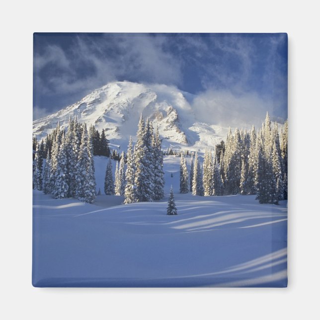 WA, Mt. Rainier NP, Mt. Rainier och Paradise Magnet (Framsidan)