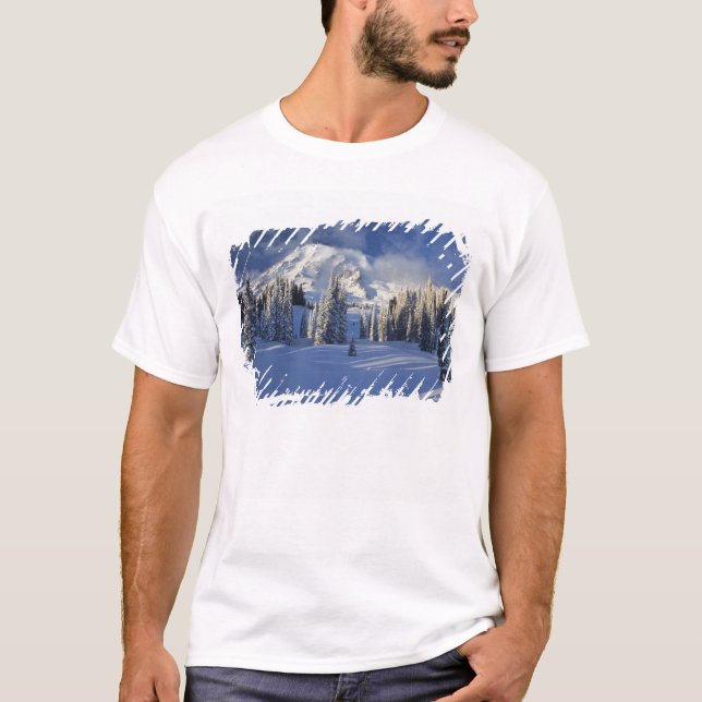 WA, Mt. Rainier NP, Mt. Rainier och Paradise Tee Shirt (Framsida)