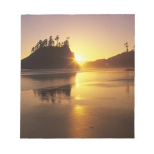 WA, Olympic NP, Second Beach vid solnedgång Anteckningsblock