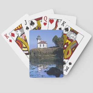 WA, San Juan Island, Lime Kiln fyr Spel Kort