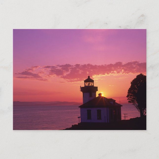 WA, San Juan Island, Lime Kiln Lighthouse, 1919, 2 Vykort (Framsida)