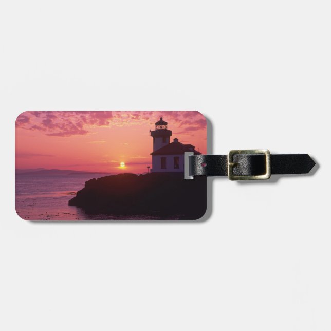 WA, San Juan Island, Lime Kiln Lighthouse, 1919. Bagagebricka (Horisontell Framsida)