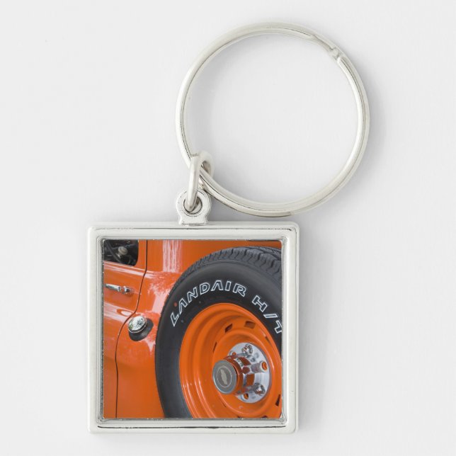 WA Seattle, klassikeruppsamling Fyrkantig Silverfärgad Nyckelring (Framsidan)