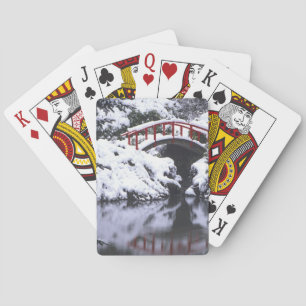 WA, Seattle, Månbro och damm efter vinter 2 Casinokort
