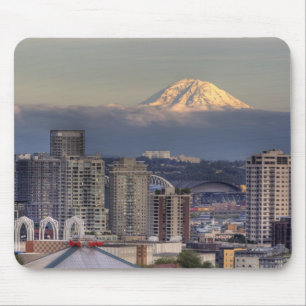 WA, Seattle, Mount Rainier från Kerry Park Musmatta