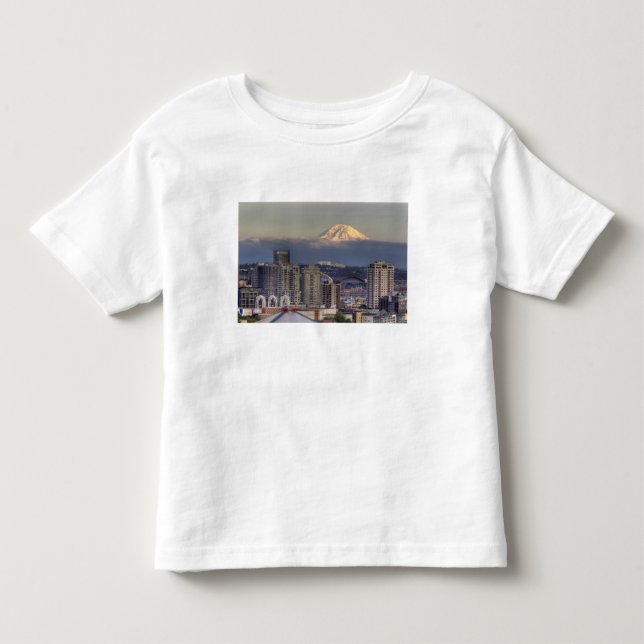 WA, Seattle, Mount Rainier från Kerry Park T-shirt (Framsida)