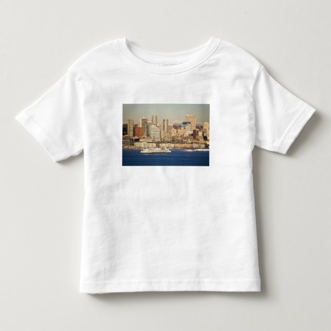 WA, Seattle, Seattle skyline och Elliott Bay T Shirt (Framsida)