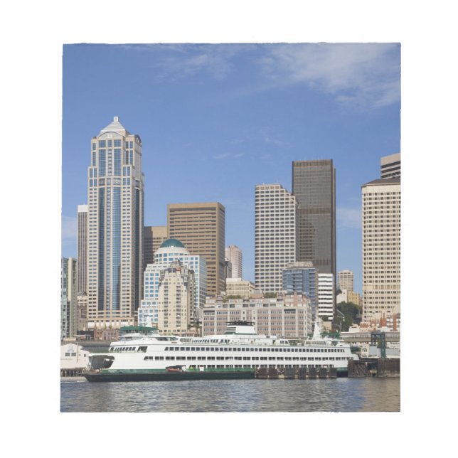 WA, Seattle, Seattleutsikt med färja Anteckningsblock (Framsida)