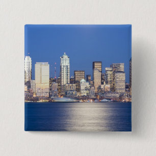 WA, Seattle, Seattleutsikt och Elliott Bay, 2 Knapp