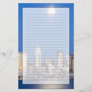 WA, Seattle, Seattleutsikt och Elliott Bay 3 Brevpapper