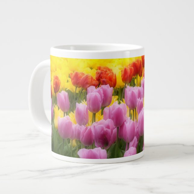 WA, Skagit Valley, Roozengaarde Tulip Garden, 2 Jumbo Mugg (Framsida vänster)