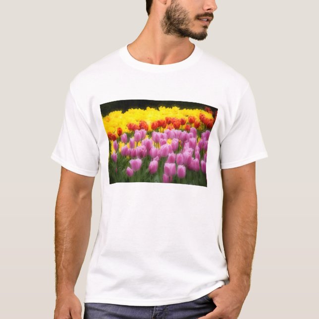 WA, Skagit Valley, Roozengaarde Tulip Garden, 2 T Shirt (Framsida)