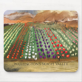 WA Skagit Valley Tulip Fält Vår Dream Musmatta