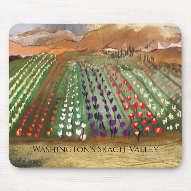 WA Skagit Valley Tulip Fält Vår Dream Musmatta (Framsidan)