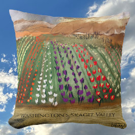 WA Skagit Valley Tulip Fält Vår Dreaming Kudde