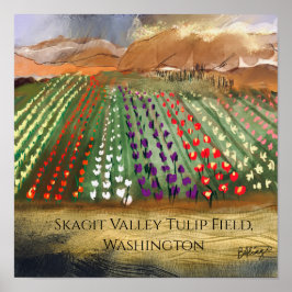 WA Skagit Valley Tulpanfält Vår Drömmeri Poster