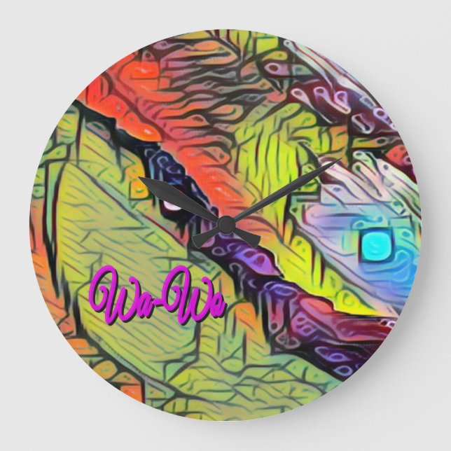 Wa-Wave NFT Art SUNSET AV HAVET 36 Stor Klocka (Framsida)