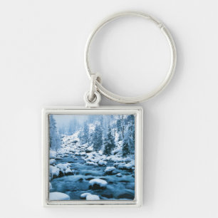 WA, Wenatchee National Forest, Cascade Fyrkantig Silverfärgad Nyckelring