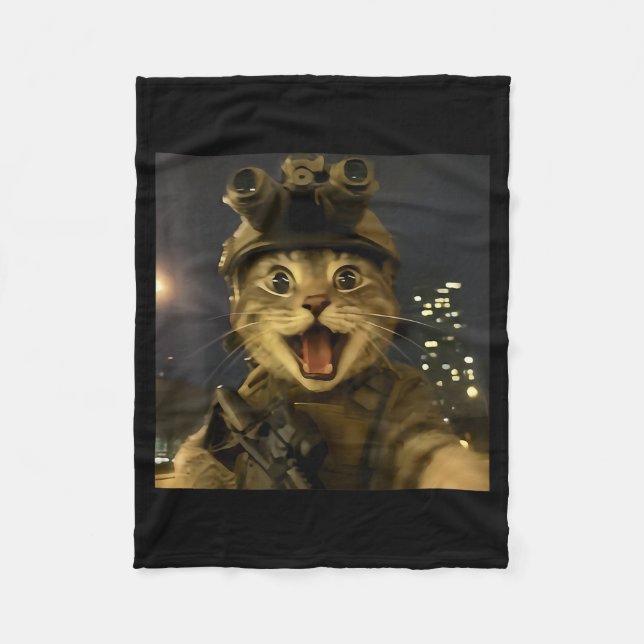 Waactical Katt Meme  Fleecefilt (Framsidan)
