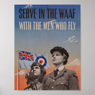 WAAF i enhetligt med pilot- bredvid henne Poster