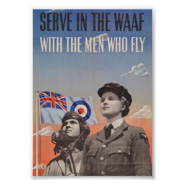 WAAF i likhet med Pilot bredvid henne Fototryck (Framsidan)